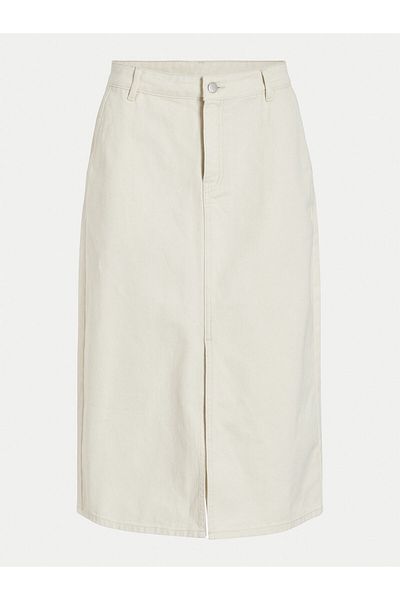VILA vila Women's Denim Skirt 14099130 Ecru