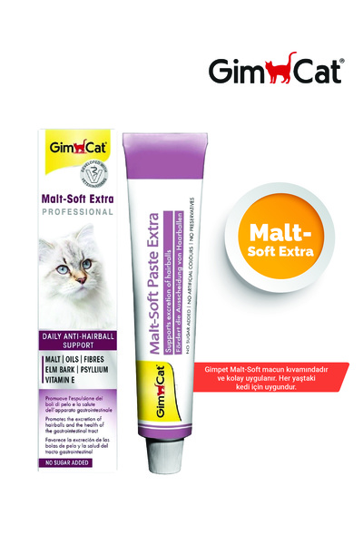 Gimcat Malt-soft Extra Tüy Yumağı Önleyici Kedi Macunu 20 gr 2'li Paket