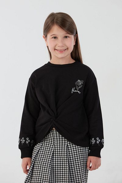 Fulla Moda Floral Embroidered Knotted Shorts Set of 2 Girls