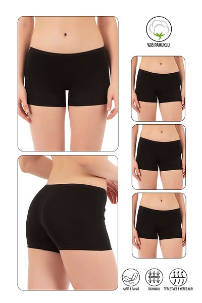 ÖZKAN underwear Özkan 0412 3 Pack Γυναικεία Lycra 95% βαμβακερή μονόζέρσεϊ εύκαμπτα άνετα κολάν μπόξερ