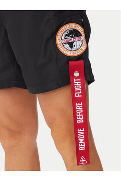 Aeronautica Militare Pantaloni scurți de baie pentru bărbați 241BW219CT2967 Negri