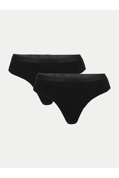 4F Set de 2 perechi de tanga pentru femei 4FWMM00UPTSF026 Negru