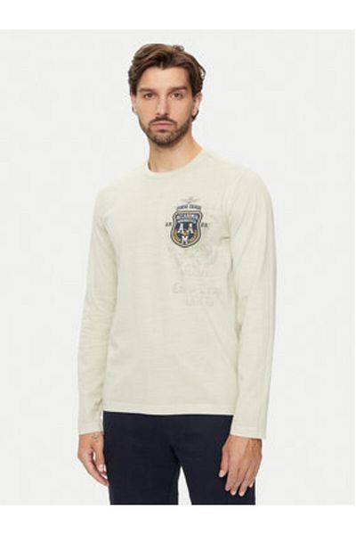 Aeronautica Militare Tricou bărbătesc cu mânecă lungă 242TS2300J652 bej