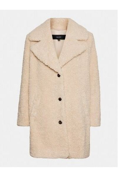 Veromoda Curve vero moda curve Palton din piele de oaie pentru femei 10299551 Bej