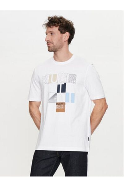 BUGATTI Men's T-Shirt 8350 55045A White