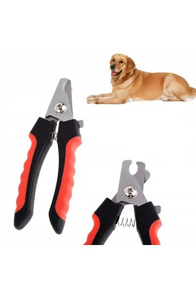 OEM Cleste pentru taiat unghii caini si pisici, maner ergonomic, negru/rosu
