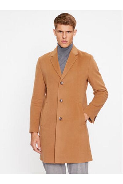 BOSS Men's Wool Coat 50485199 Brown