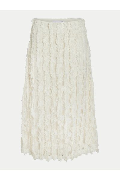VILA vila Women's Midi Skirt 14102777 Beige