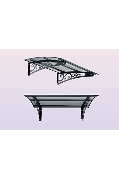 SUNDURMAGROSS Metal Taşıyıcılı Kapı Üstü Pratik Sundurma Antrasit - Şeffaf Le...