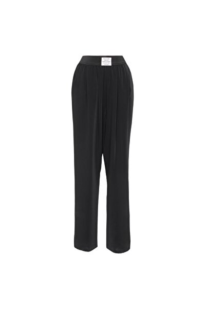 Quzu Παντελόνι με λεπτομέρεια ετικέτας μαύρο