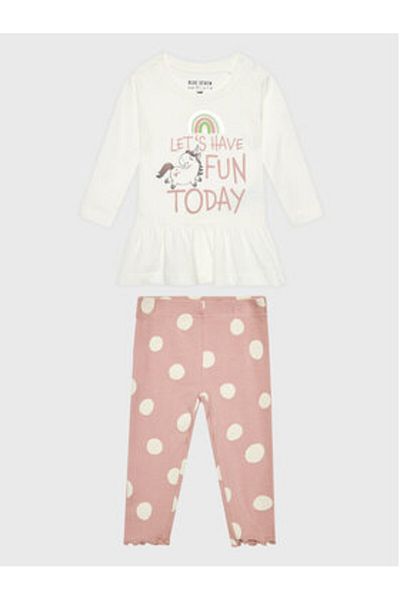 Blue Seven Girl Set blouse and leggings 966007 White, Pink