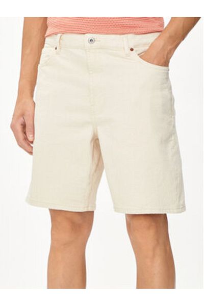 Solid Pantaloni scurți din material bărbătesc 21108218 bej