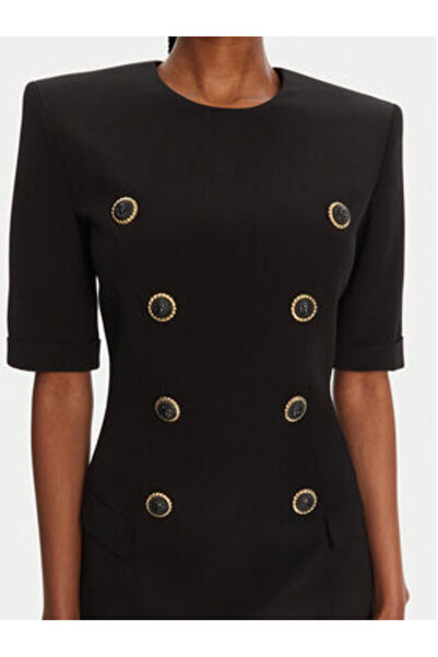 BALMAIN Women's Knitted Dress DF0R7086KH64 Black