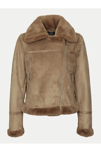 Vero Moda Palton din piele de oaie pentru femei 10290150 maro