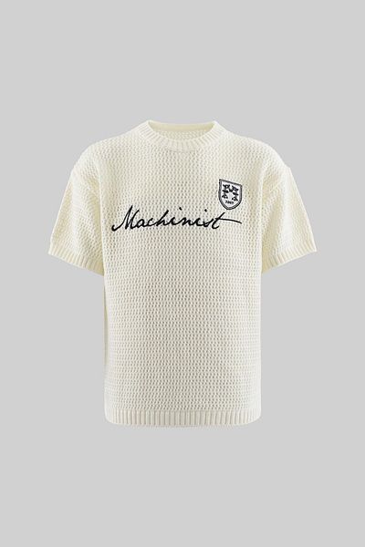 Machinist Mchnst Knit Badget Detailed Tee Ecru