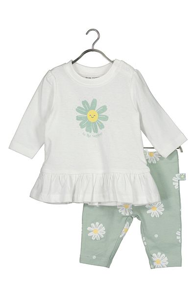 Blue Seven Girl Set blouse and leggings 422175 X White, Green