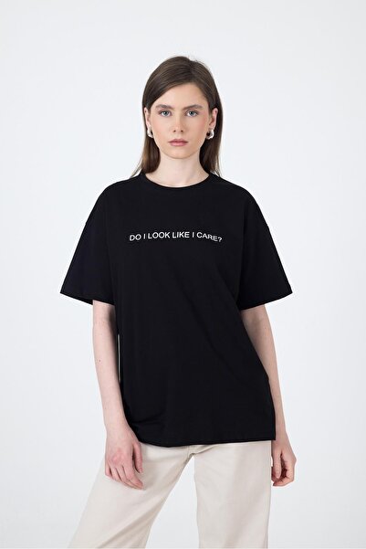 Rays Tricou oversize din bumbac cu imprimeu text negru 2150-5M