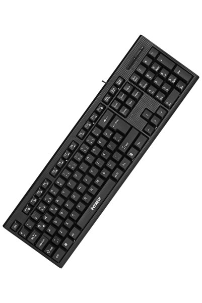 Maybax Siyah USB Q Standart Klavye Slim Sessiz Yumuşak Tuş Klavye USB Tak Çalıştır