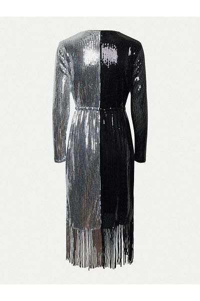 YAS Rochie de cocktail pentru femei 26035387 Negru, Argintiu