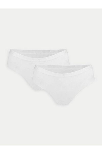 4F Women's Set of 2 pairs of classic briefs 4FWMM00UPTSF025 White