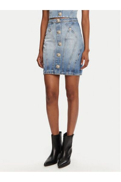BALMAIN Fustă din denim pentru femei DF1LBA22DE53 albastră