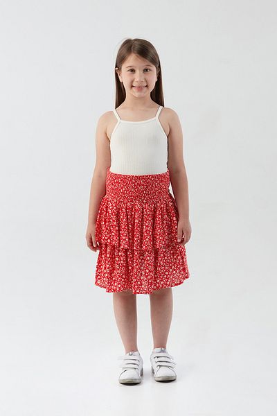 Fulla Moda Floral Patterned Frilly Girl's Skirt