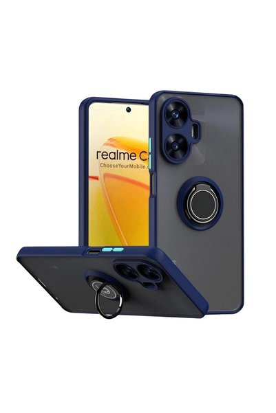 HANPORIUM Realme C55 Compatible Case with Ring Stand Extra Impact Protection ...