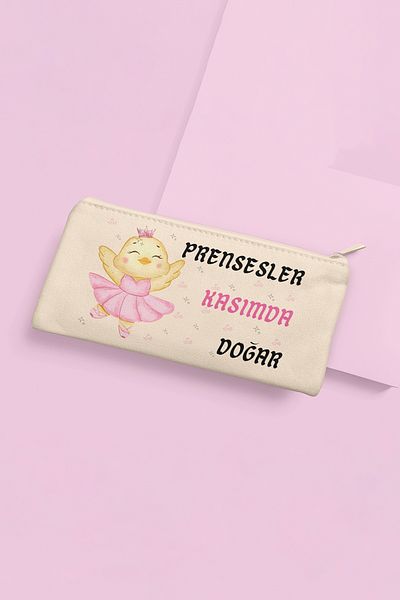 qoeuyl boutique Πριγκίπισσες γεννιούνται αυτόν τον μήνα Δώρο γενεθλίων με στάμπα υφασμάτινη τσάντα μακιγιάζ Πορτοφόλι με στυλό