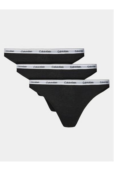 Calvin Klein Set de lenjerie intimă pentru femei, format din 3 perechi de chiloți tanga 000QD5209E Negru