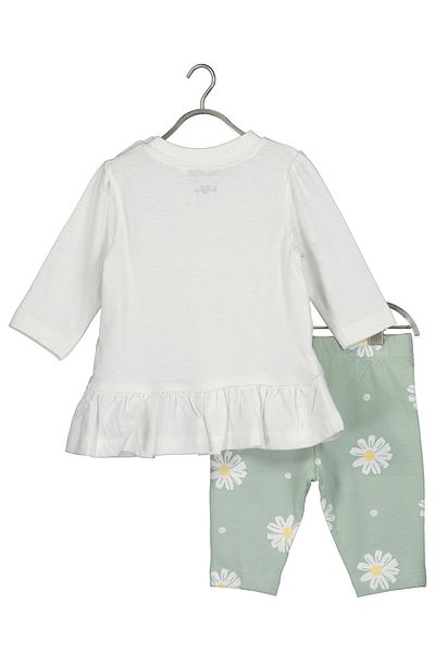 Blue Seven Girl Set blouse and leggings 422175 X White, Green
