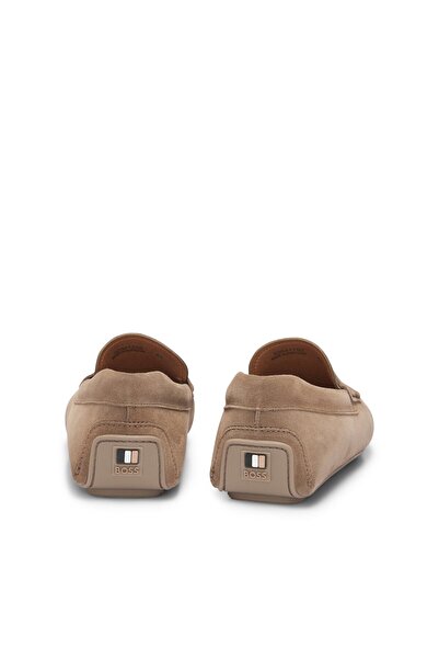 BOSS Süet malzemeden, Portekiz yapımı penny detaylı mokasen loafer