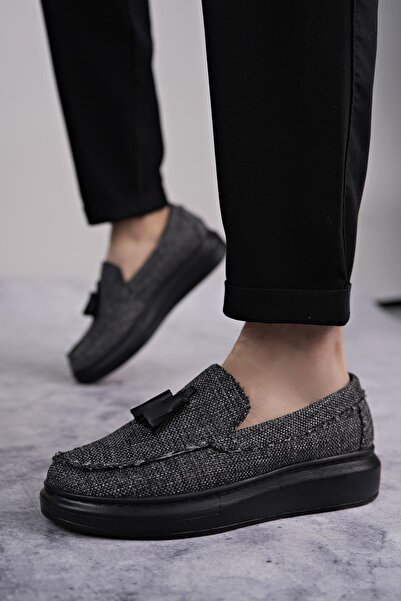 Zerenyus SLW154 Blaze Чоловічі повсякденні класичні кросівки з бахромою без шнурків - Сірі