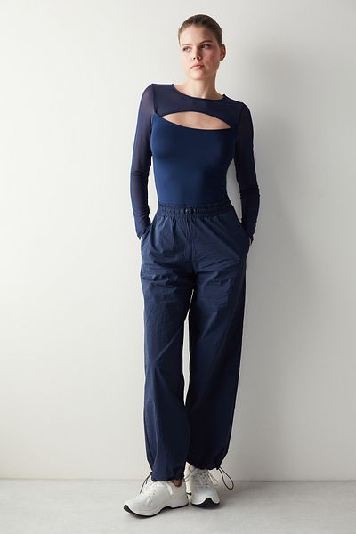 Penti Εφαρμογή Mesh Mix Navy Blue Top