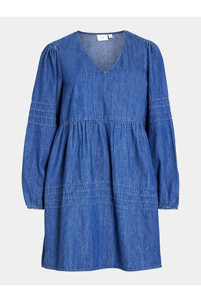 VILA vila Rochie din denim pentru femei 14091978 Albastră