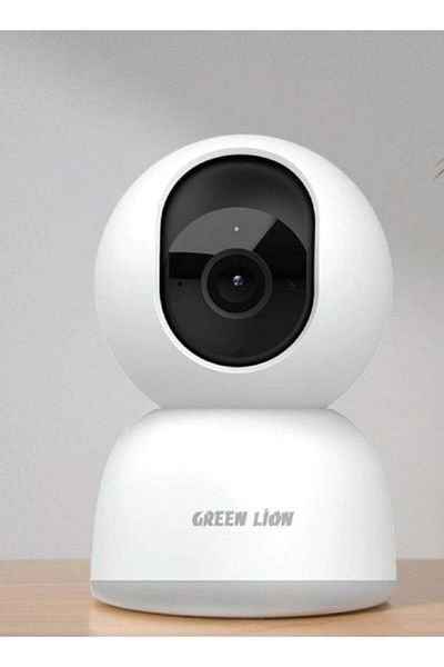 Green Lion كاميرا منزلية ذكية، مستشعر صور CMOS تدريجي بدقة 2 ميجابكسل، تقنية تقليل الضوضاء ثلاثية الأبعاد DNR - أبيض