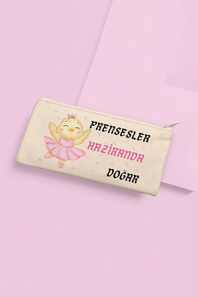 qoeuyl boutique Πριγκίπισσες γεννιούνται αυτόν τον μήνα Δώρο γενεθλίων με στάμπα υφασμάτινη τσάντα μακιγιάζ Πορτοφόλι με στυλό