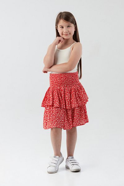 Fulla Moda Floral Patterned Frilly Girl's Skirt