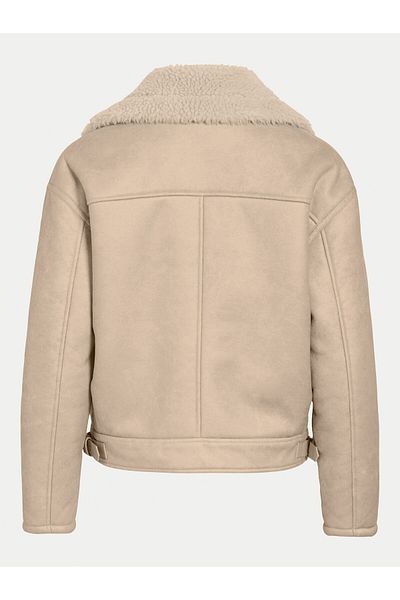 VILA Women's Faux Leather Jacket 14098061 Beige