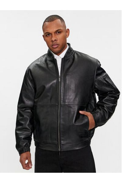 Calvin Klein Jachetă din piele bărbătească K10K112372 neagră
