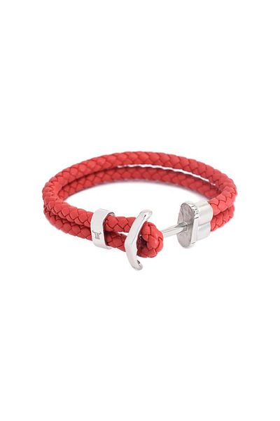 Toro Nero Men's bracelet made of genuine leather, Aqua red