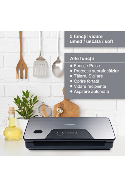 zenkabeat Aparat de vidat si sigilat Zenkabeat EasyVac ZVS26 Pro, 5 functii vidare, 130W, 80Kpa, 18L/min