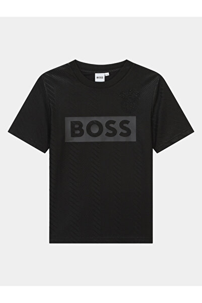 BOSS Tricou băieți J50719 S negru