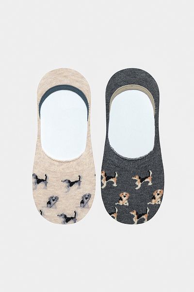 Penti Dogs Beige 2-Pack Ballerina Socks
