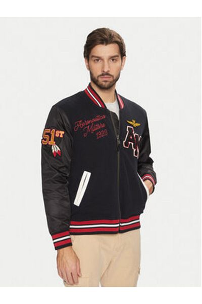 Aeronautica Militare Geacă bomber pentru bărbați 242AF484CT3413 neagră