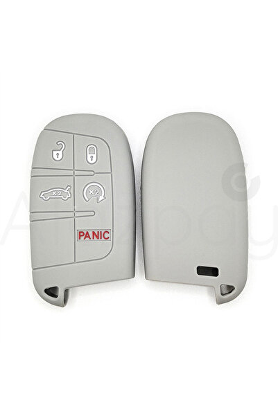 Alazpay Fiat Egea 500X Silicone Key Case Cover (Grey White - 1 Pc)