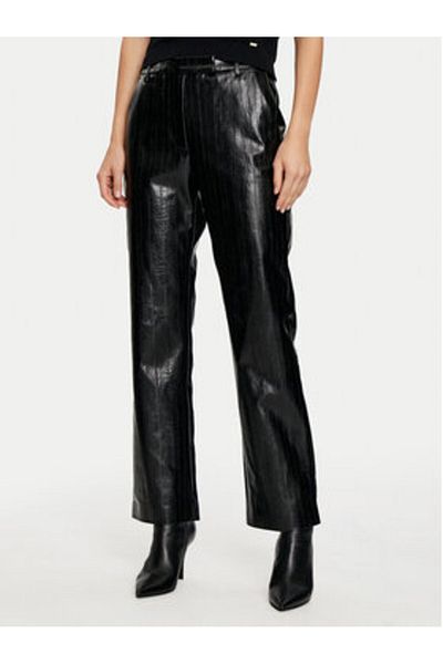 Sisley Pantaloni din piele ecologică pentru femei sisley 4S6DLF064 Negri