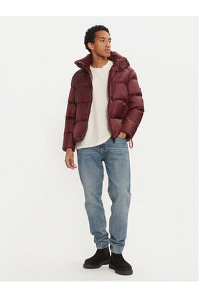 after label Men's Down Jacket A00015 Burgundy