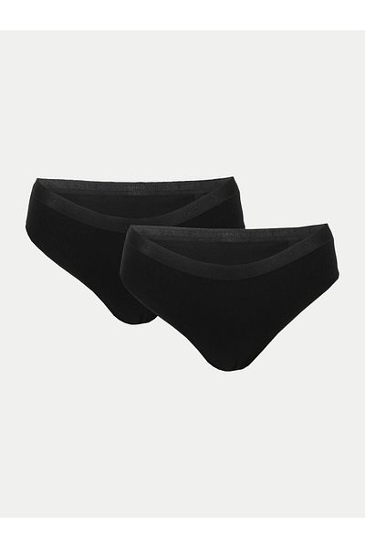 4F Set de 2 perechi de chiloți clasici pentru femei 4FWMM00UPTSF025 Negru