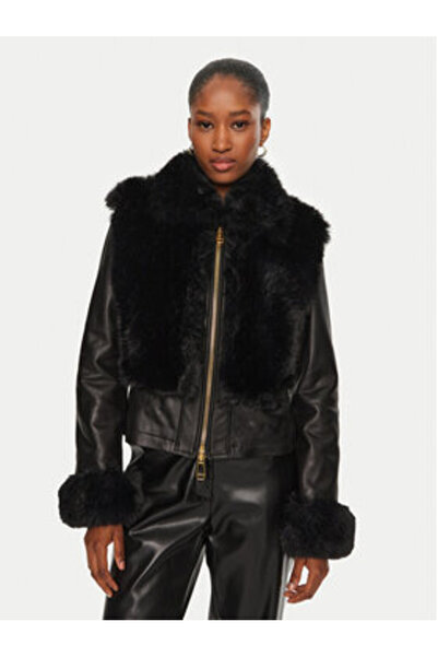 Yes London Geacă de piele pentru femei NP1994/ECO Negru
