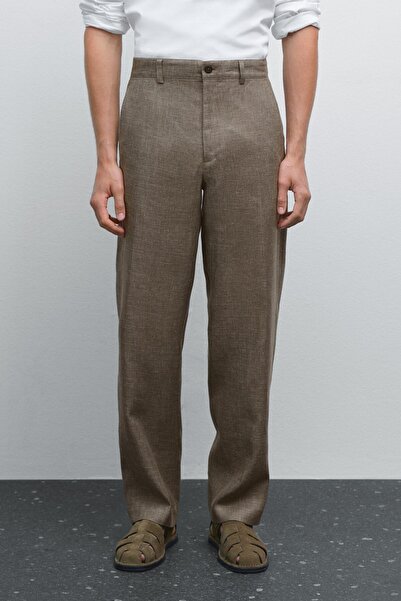 Massimo Dutti %100 keten straight fit pantolon